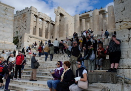 tourists at the Acropolis, Athens